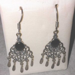 Pendientes de Plata. Filigrana Azabache 5 lágrimas15mm x 25mm.