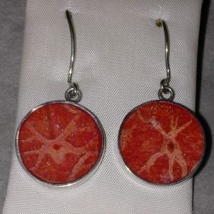 Pendientes de plata círculo CORAL 19mm