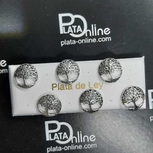 Pendientes de plata ÁRBOL de la VIDA círculo 1,2cm x 3mm