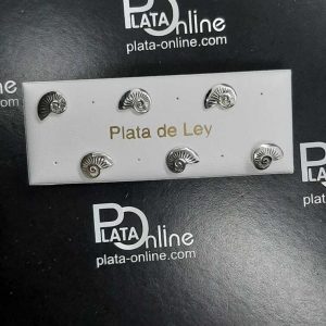 Pendientes de plata CARACOLA NAUTILUS 8mmx 6mm