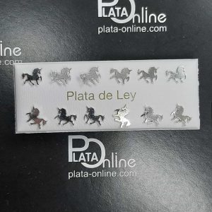 Pendientes de plata UNICORNIO 8mm x 6mm